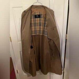 Vintage Burberry Beige Overcoat with Check Lining 42R